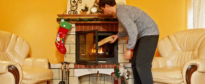 Rusted Metal Fireplace Restoration in Oswego, New York